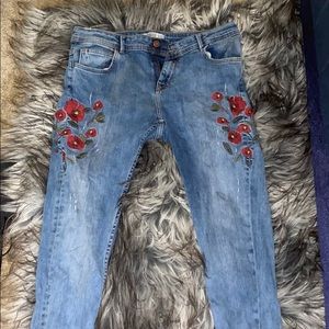 Zara Floral Jeans